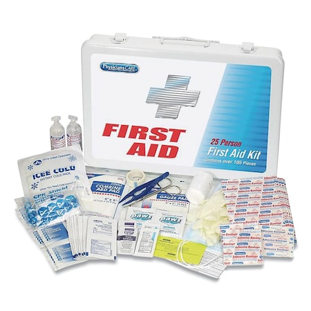 Physicianscare First Aid Kit for Up to 25 People, 125 Pieces, Metal Case 90175-001